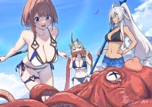 Hitoyo Và Đồng Đội Của Mình Trong 1 Nhiệm Vụ Chinh Phạt Quái Vật Bạch Tuộc Khổng Lồ